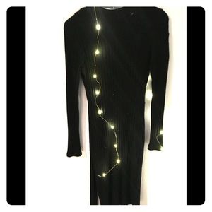 Open back Black Midi Dress